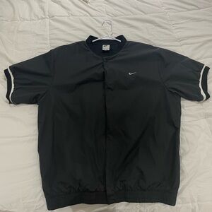 Nike Authentics Mens Size Medium Short Sleeve Black Basketball Warm-Up Top